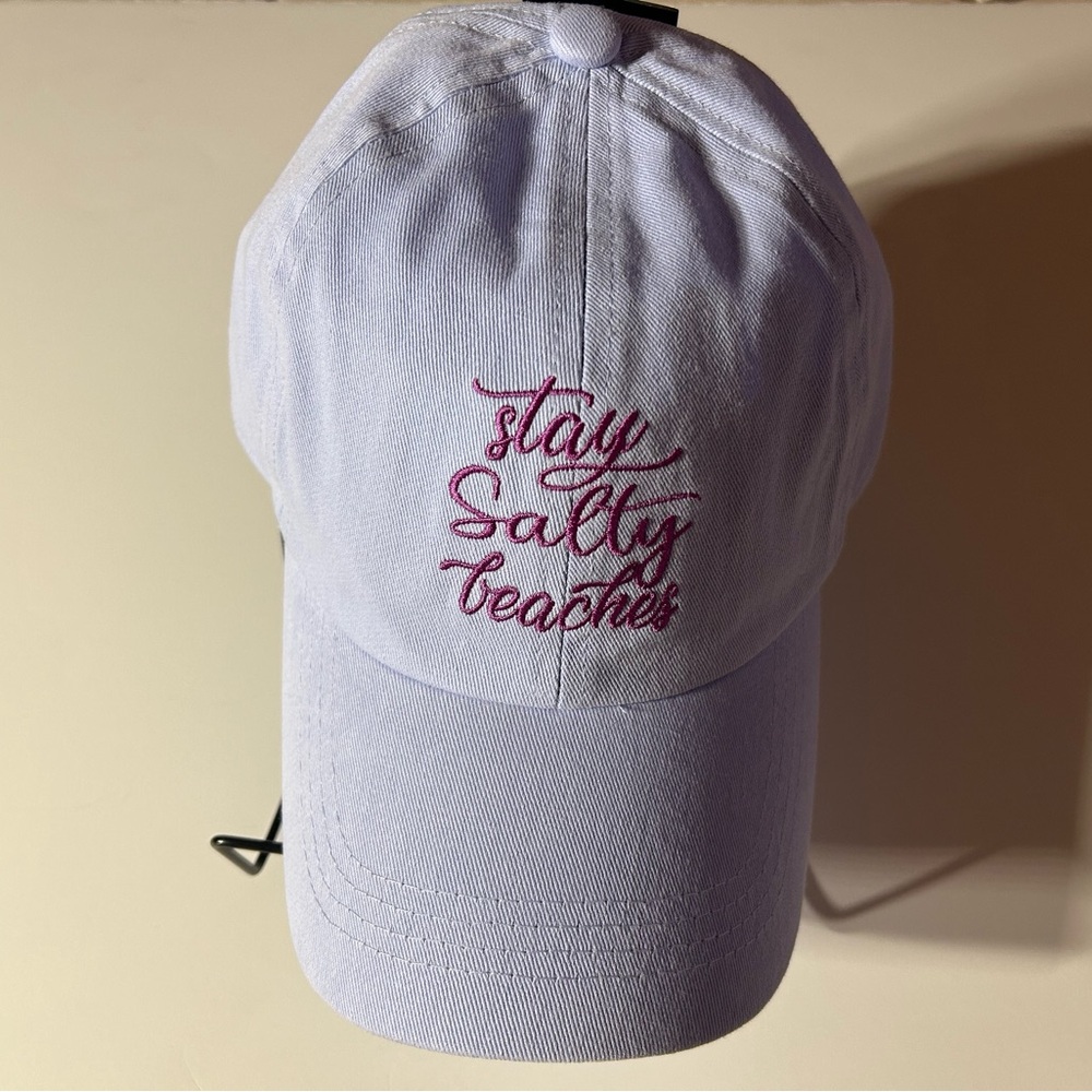 Purple Cap with Embroidery